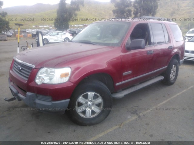 1FMEU62EX6ZA03574 - 2006 FORD EXPLORER XLS RED photo 2