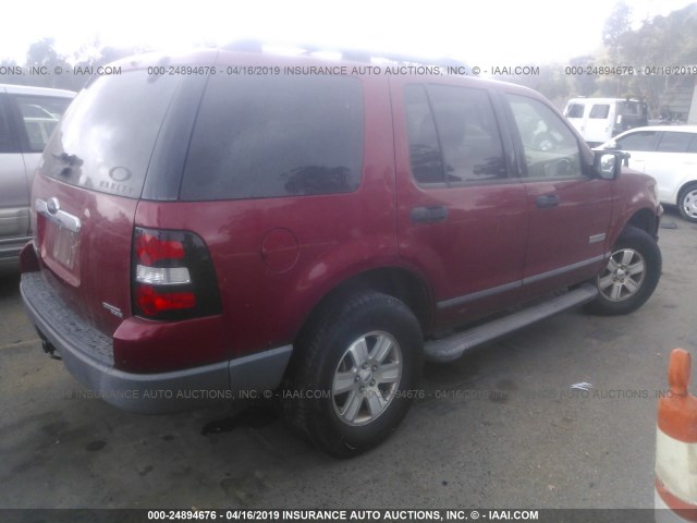 1FMEU62EX6ZA03574 - 2006 FORD EXPLORER XLS RED photo 4