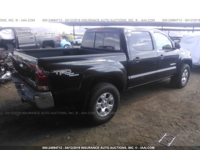 5TEJU62NX7Z346782 - 2007 TOYOTA TACOMA DOUBLE CAB PRERUNNER BLACK photo 4