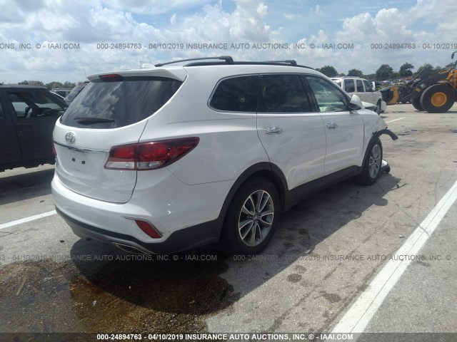 KM8SM4HF4HU238043 - 2017 HYUNDAI SANTA FE SE WHITE photo 4