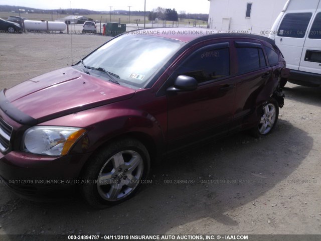 1B3HB48B27D508582 - 2007 DODGE CALIBER SXT RED photo 2