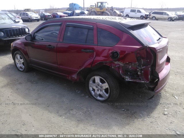 1B3HB48B27D508582 - 2007 DODGE CALIBER SXT RED photo 3