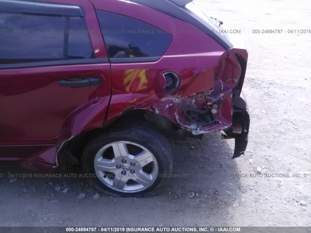 1B3HB48B27D508582 - 2007 DODGE CALIBER SXT RED photo 6