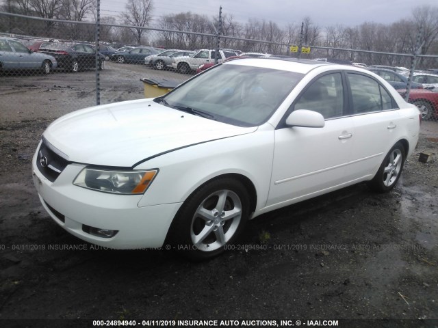 5NPEU46FX7H218702 - 2007 HYUNDAI SONATA SE/LIMITED WHITE photo 2