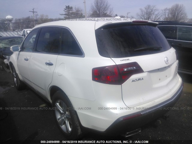 2HNYD2H61AH511719 - 2010 ACURA MDX TECHNOLOGY WHITE photo 3