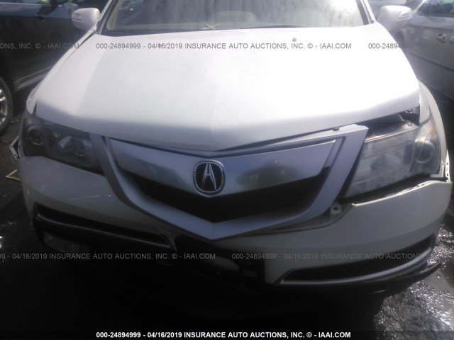 2HNYD2H61AH511719 - 2010 ACURA MDX TECHNOLOGY WHITE photo 6