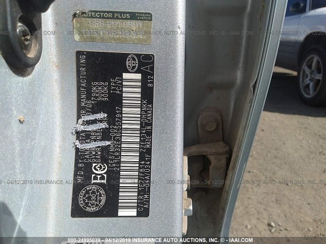 2T1LR32E36C557917 - 2006 TOYOTA COROLLA MATRIX XR SILVER photo 9