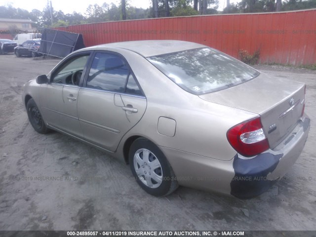 4T1BE32K03U148197 - 2003 TOYOTA CAMRY LE/XLE/SE BEIGE photo 3