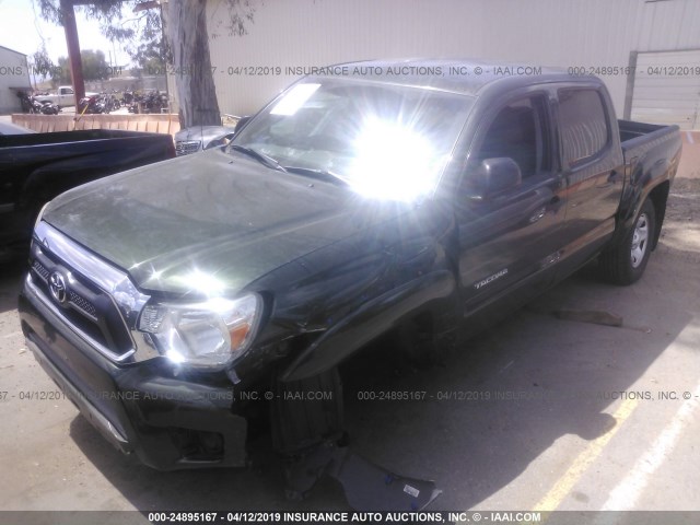 5TFJX4GN7DX015701 - 2013 TOYOTA TACOMA DOUBLE CAB GREEN photo 2