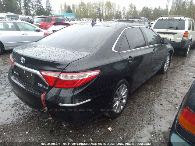 4T1BD1FK8GU182170 - 2016 TOYOTA CAMRY HYBRID/LE/XLE/SE BLACK photo 4