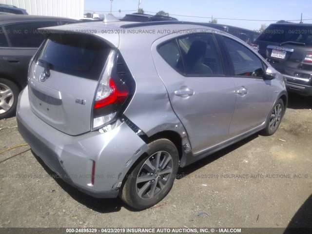 JTDKDTB38J1619527 - 2018 TOYOTA PRIUS C SILVER photo 4