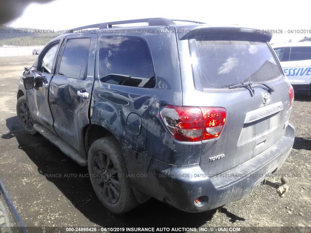 5TDBY68AX8S002266 - 2008 TOYOTA SEQUOIA LIMITED GRAY photo 3