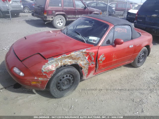 JM1NA3512L0112471 - 1990 MAZDA MX-5 MIATA RED photo 2