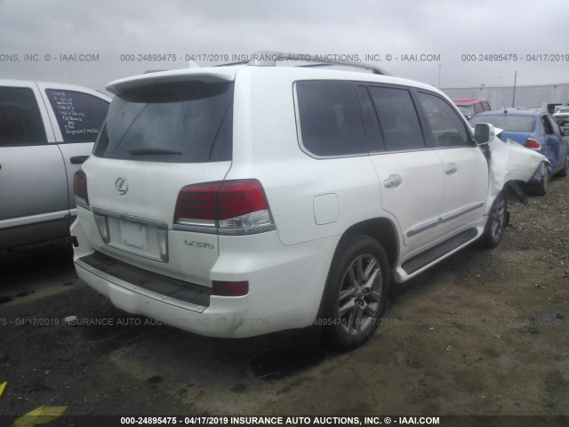 JTJHY7AX4D4115860 - 2013 LEXUS LX 570 WHITE photo 4