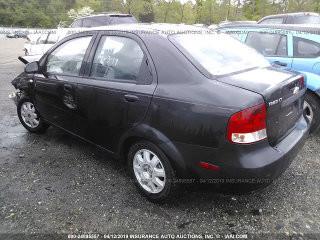 KL1TG52655B341419 - 2005 CHEVROLET AVEO LT BLACK photo 3