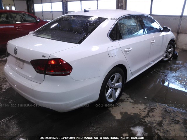 1VWBH7A33CC029236 - 2012 VOLKSWAGEN PASSAT SE WHITE photo 4