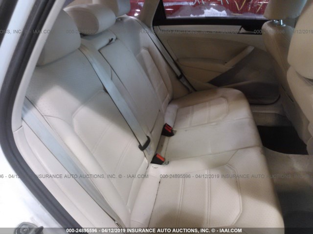 1VWBH7A33CC029236 - 2012 VOLKSWAGEN PASSAT SE WHITE photo 8