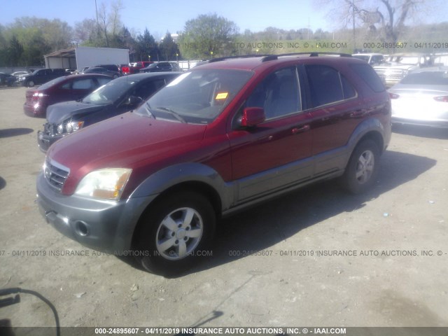 KNDJD736985864657 - 2008 KIA SORENTO EX/LX RED photo 2