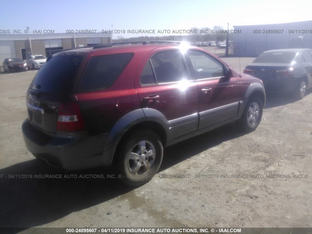 KNDJD736985864657 - 2008 KIA SORENTO EX/LX RED photo 4