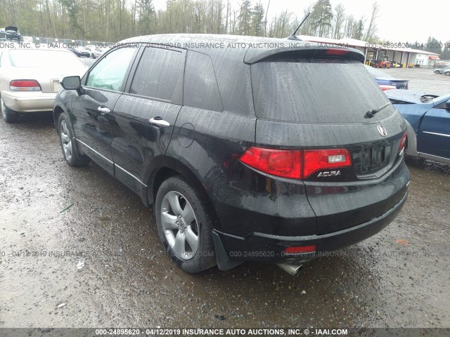 5J8TB18587A020516 - 2007 ACURA RDX TECHNOLOGY BLACK photo 3