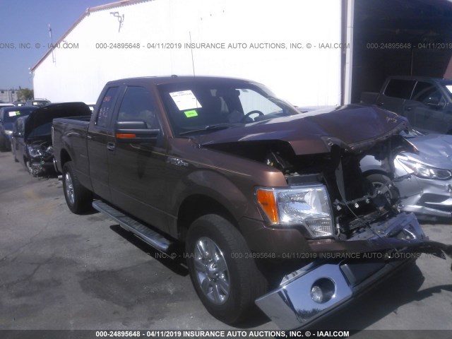 1FTEX1CM0CFB50844 - 2012 FORD F150 SUPER CAB BROWN photo 1