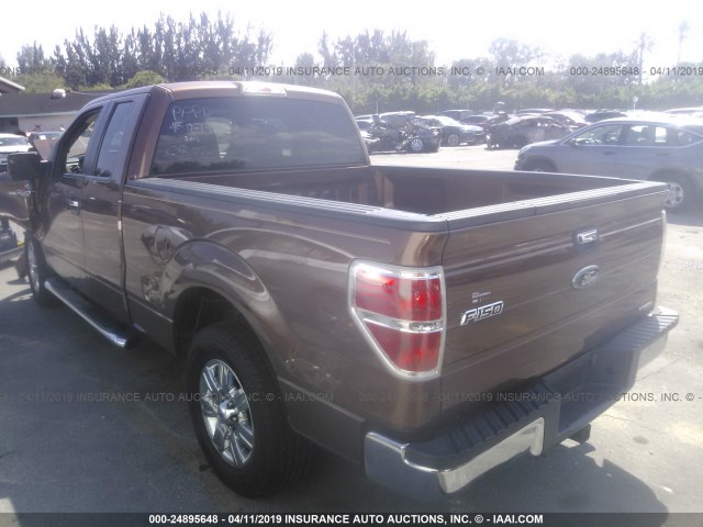 1FTEX1CM0CFB50844 - 2012 FORD F150 SUPER CAB BROWN photo 3