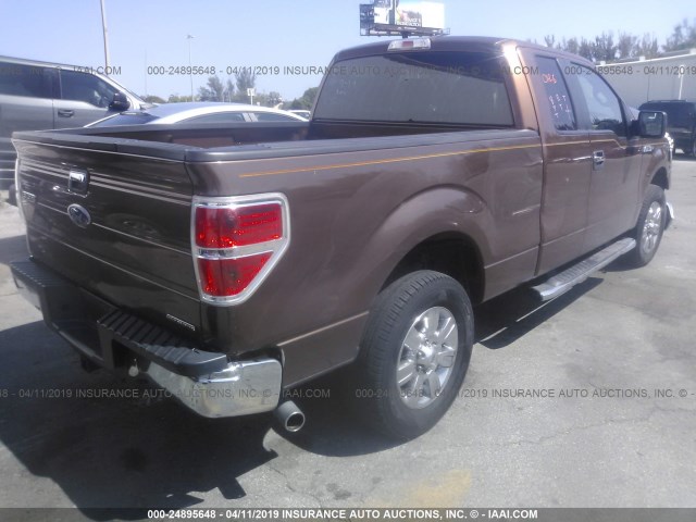 1FTEX1CM0CFB50844 - 2012 FORD F150 SUPER CAB BROWN photo 4