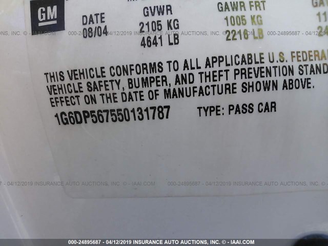 1G6DP567550131787 - 2005 CADILLAC CTS HI FEATURE V6 Champagne photo 9