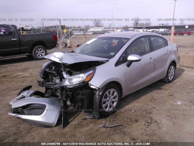 KNADM4A34D6239010 - 2013 KIA RIO LX SILVER photo 2