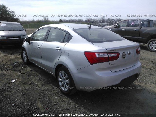 KNADM4A34D6239010 - 2013 KIA RIO LX SILVER photo 3