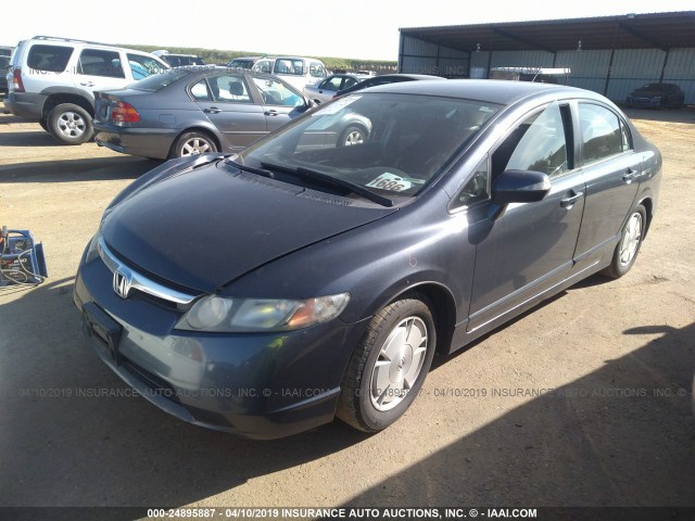 JHMFA36247S015132 - 2007 HONDA CIVIC HYBRID GRAY photo 2