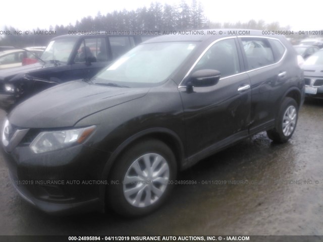 5N1AT2MT1FC871181 - 2015 NISSAN ROGUE S/SL/SV GRAY photo 2