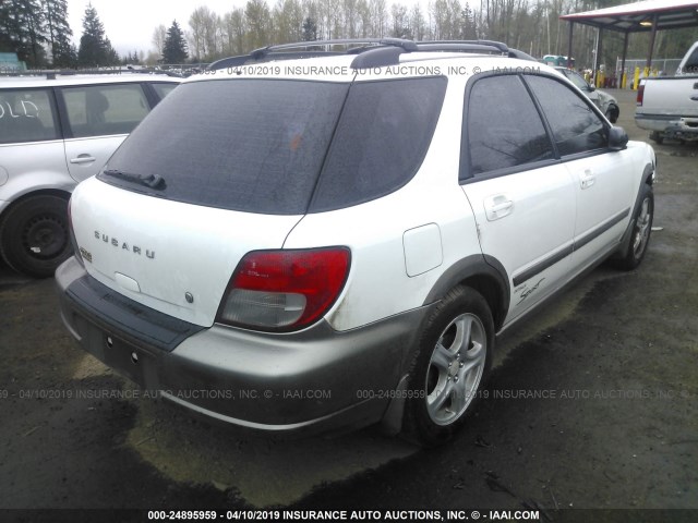 JF1GG68572G802204 - 2002 SUBARU IMPREZA OUTBACK SPORT WHITE photo 4