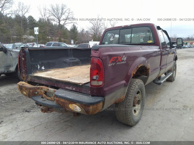 1FTWX31Y16ED09337 - 2006 FORD F350 SRW SUPER DUTY MAROON photo 4