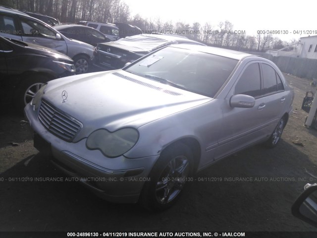 WDBRF61J12F202375 - 2002 MERCEDES-BENZ C 240 SILVER photo 2