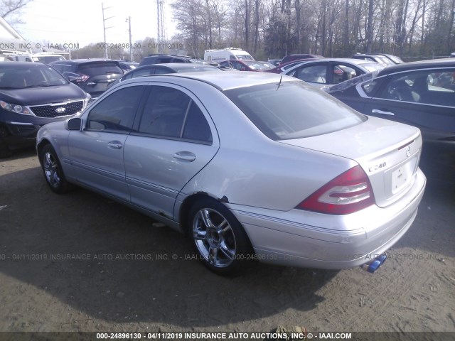 WDBRF61J12F202375 - 2002 MERCEDES-BENZ C 240 SILVER photo 3