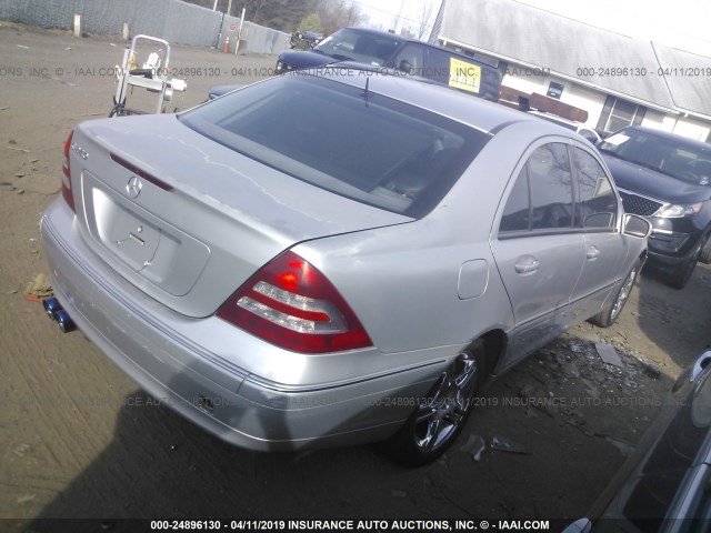 WDBRF61J12F202375 - 2002 MERCEDES-BENZ C 240 SILVER photo 4