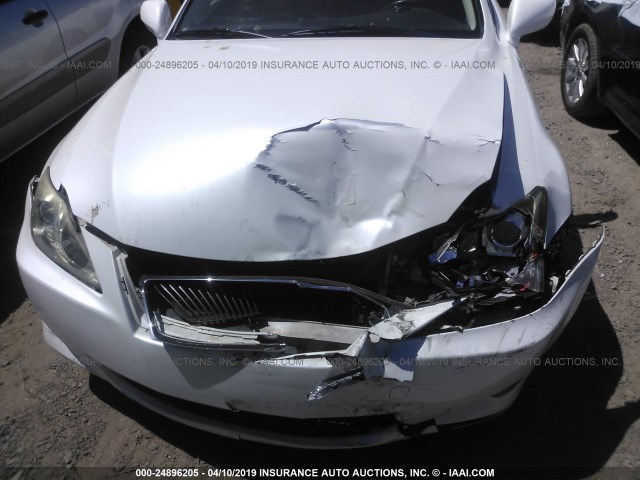 JTHBK262175049579 - 2007 LEXUS IS 250 WHITE photo 6