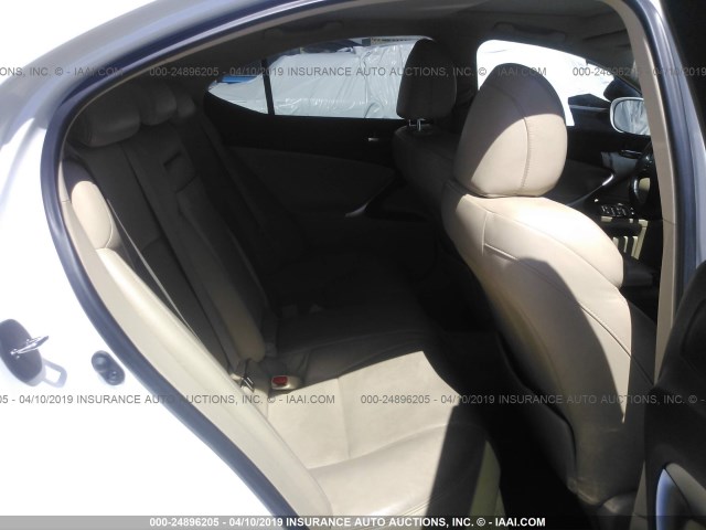 JTHBK262175049579 - 2007 LEXUS IS 250 WHITE photo 8