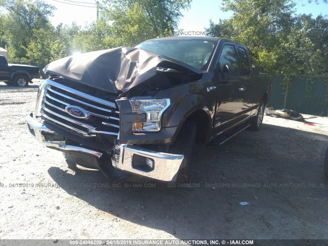 1FTEX1CG9GFD32333 - 2016 FORD F150 SUPER CAB BROWN photo 2