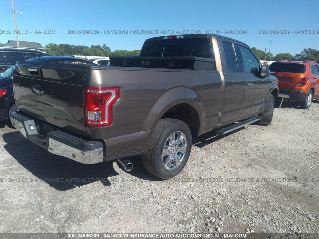 1FTEX1CG9GFD32333 - 2016 FORD F150 SUPER CAB BROWN photo 4