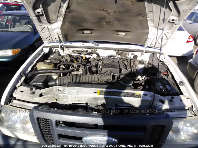 1FTYR10D28PA18679 - 2008 FORD RANGER WHITE photo 10