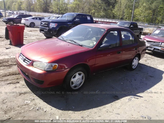 2T1BR12E42C569617 - 2002 TOYOTA COROLLA CE/LE/S RED photo 2