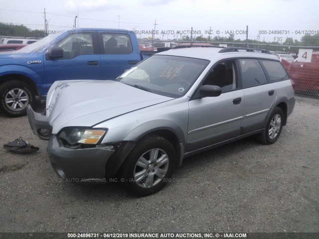 4S4BP61C257379500 - 2005 SUBARU LEGACY OUTBACK 2.5I SILVER photo 2