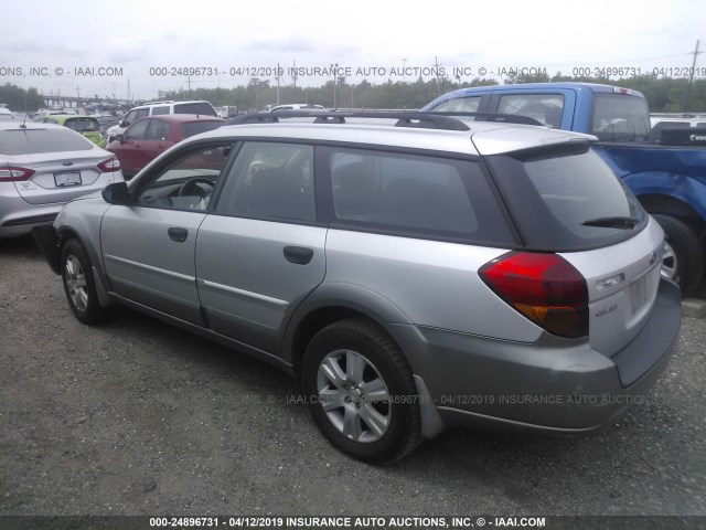 4S4BP61C257379500 - 2005 SUBARU LEGACY OUTBACK 2.5I SILVER photo 3