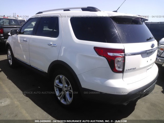 1FMHK7F82CGA20809 - 2012 FORD EXPLORER LIMITED WHITE photo 3