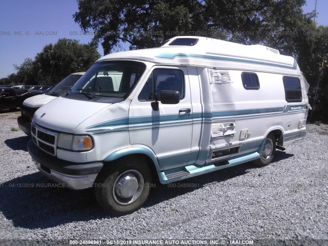 2B6KB31Y1TK125198 - 1996 DODGE RAM VAN B3500 WHITE photo 2