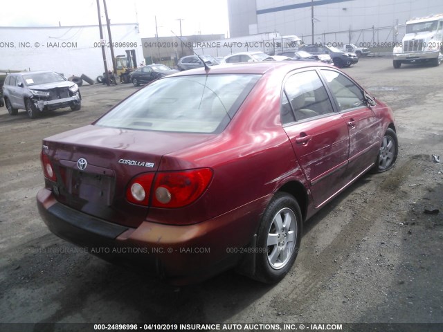 1NXBR32E96Z699487 - 2006 TOYOTA COROLLA CE/LE/S RED photo 4