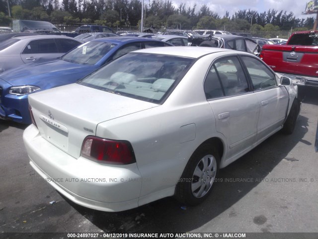 4A3AA46G03E169291 - 2003 MITSUBISHI GALANT ES/LS WHITE photo 4