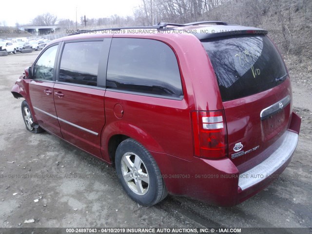 2D8HN54P38R122699 - 2008 DODGE GRAND CARAVAN SXT RED photo 3